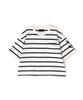 Avirex NAVAL POCKET SHORT Navy Size F Women's T-SHIRT, Striped, 122, 783-5935601