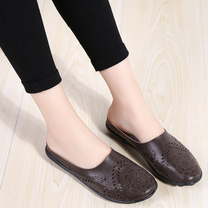 Women's Backless Walking Sneakers Summer Slip-on Mule Shoes Closed Toe Slippers Comfort Casual Travel Mule