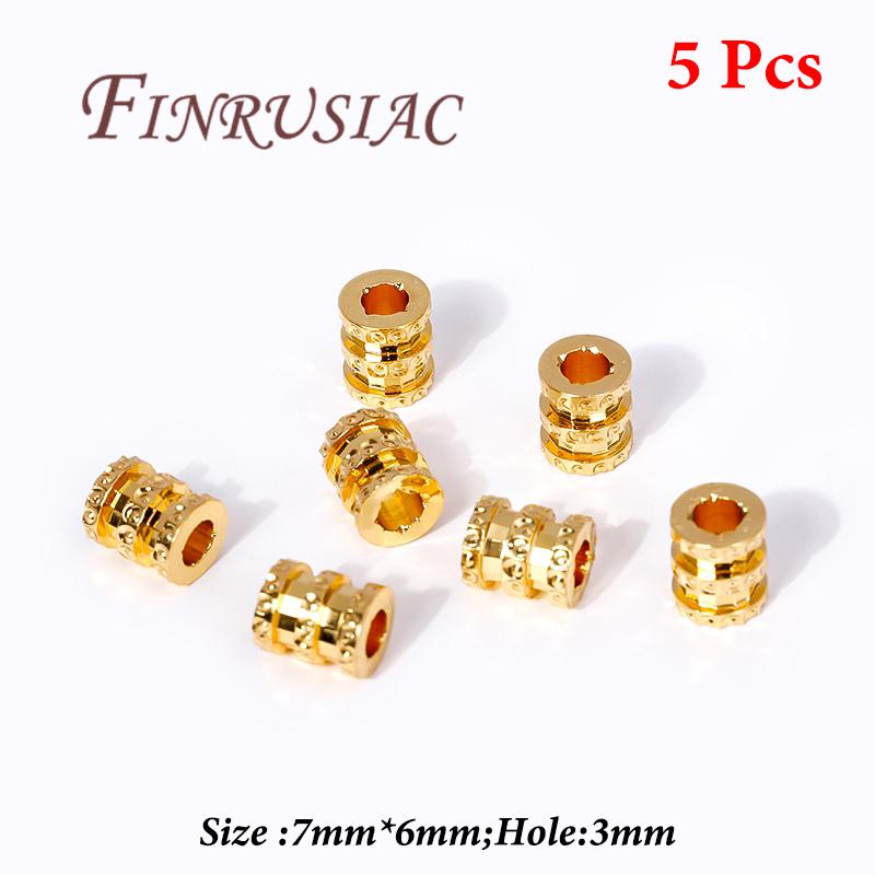 18K Gold Plated Metal Beads,Spacer Beads For Bracelets,Separator For Bead,DIY Jewelry Accessories,Necklace Bead Findings