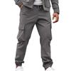 Men's Solid Color Loose Pocket Work Trousers Men's Casual Fashion Work Trousers