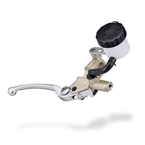 Daytona Motorcycle Brake Master Cylinder, Horizontal Type, 5/8 Inch, NISSIN, Gold Body/Clear Lever, 61744