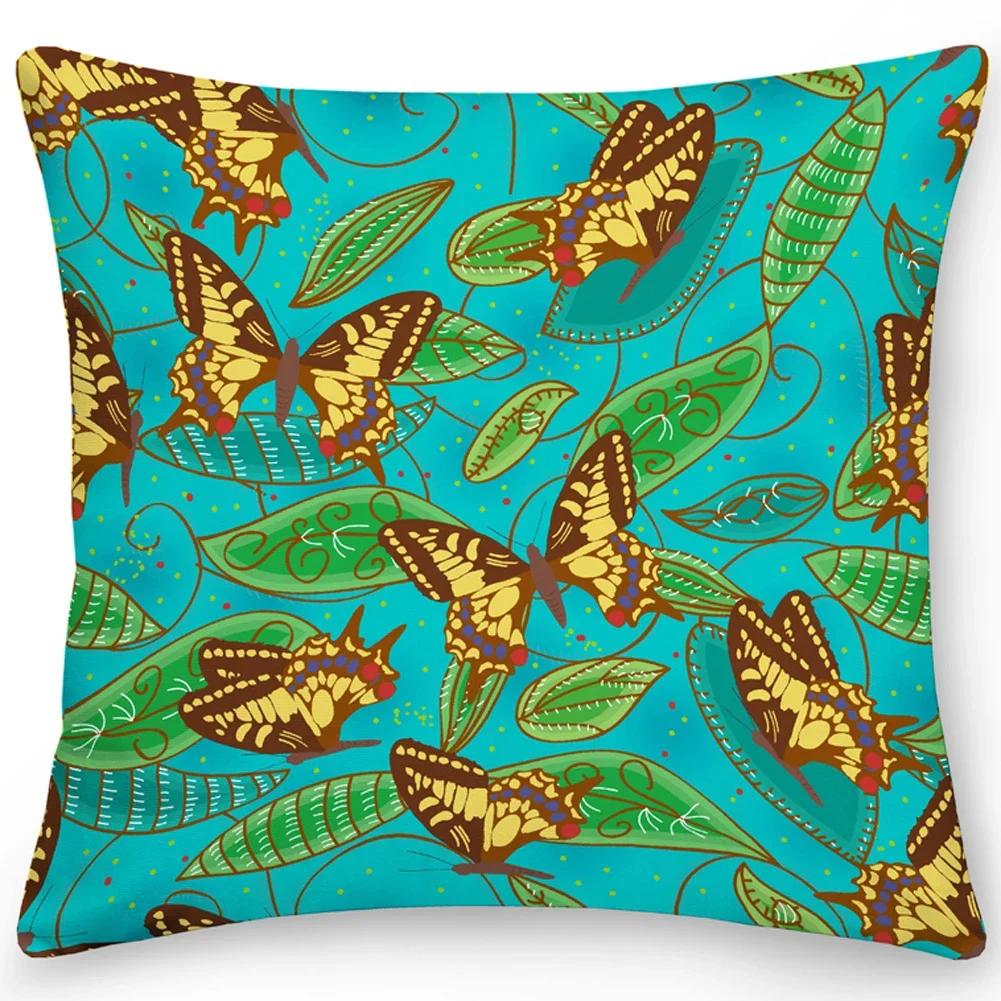 Pillow Office Sofa Butterfly Print Double Sided Cover Square Cushion
