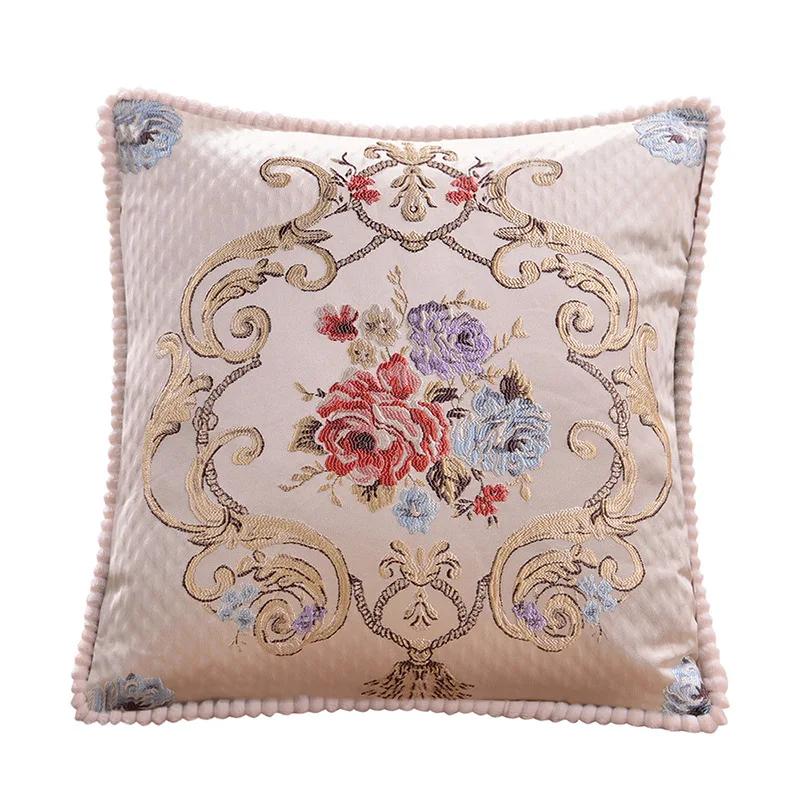 Jacquard Floral Decorative Cushion Cover 48x48cm Sofa Home Bedroom Decor Classic Throw Pillowcase Chair Waist Covers