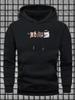 Men's Casual Versatile Style Fashion Hoodie, New Unique Design with Cute Cat Print - Fun Interactive Design Pattern, Casual Pullover, Kangaroo Pocket,