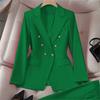 Blazer a tinta unita e a quadri da donna, Giacca da completo in misto cotone poliestere stile urbano, Blazer da pendolare per l'ufficio