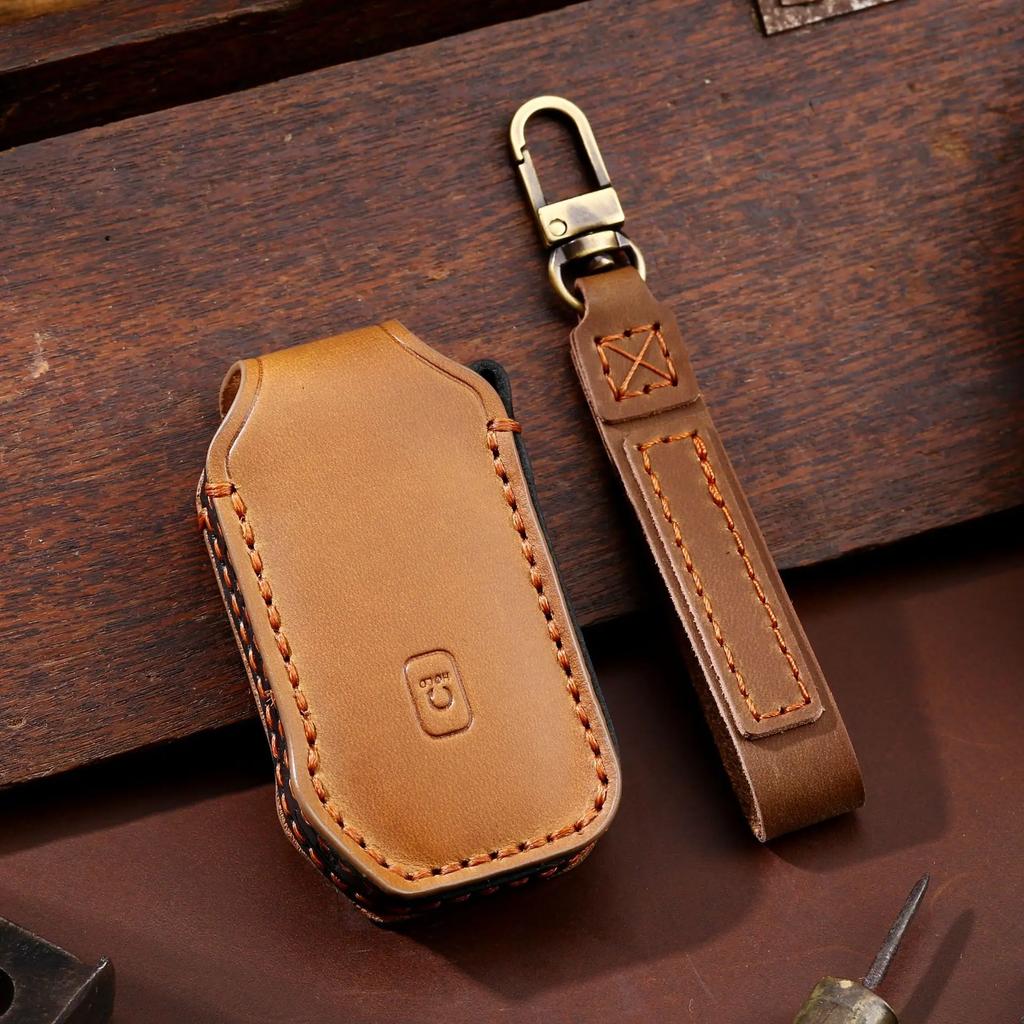 Genuine Leather Auto Key Fob Cover Case Auto Accessories Fit For Kia Sportage Ray Sorento Soul Telluride Cerato K5 K8 K3 Kx3 Kx7 Seltos