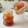 High Borosilicate Glass Vertical Stripe Heat-Resistant Cloud Cup - Transparent, Thickened, Single-Layer Design for Household Use.