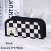 Kawaii Plaid Pencil Case Large Capacity Cute Portable Pen Box Back To School Office Supplies Korean Makeup Storage Stationery