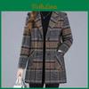 Autumn Suit Jacket Woolen Plaid Winter Slim Longsleeved Outwear Plus Size 5xl Womens Allmatch Coat