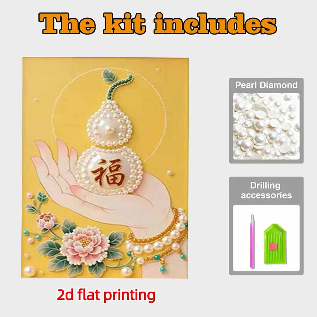 Pearl Fortune Bell DIY Diamond Art Kits 15.7x19.6inch Gem Art Diamond Painting Kits Without Frame for Adults Gift Idea Home Wall Decor