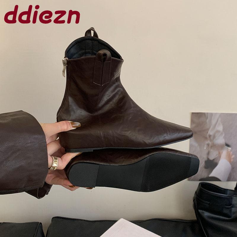 Fashion Female Zippers Ladies Chelsea Ankle Boots With Height Increasing Fashion Pointed Toe Footwear Women Short Boots Shoes lady