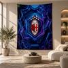Arazzo Decorativo, Arte da Parete Stampato AC Milan, Appeso a Parete Leggero per Sfondo Camera da Letto
