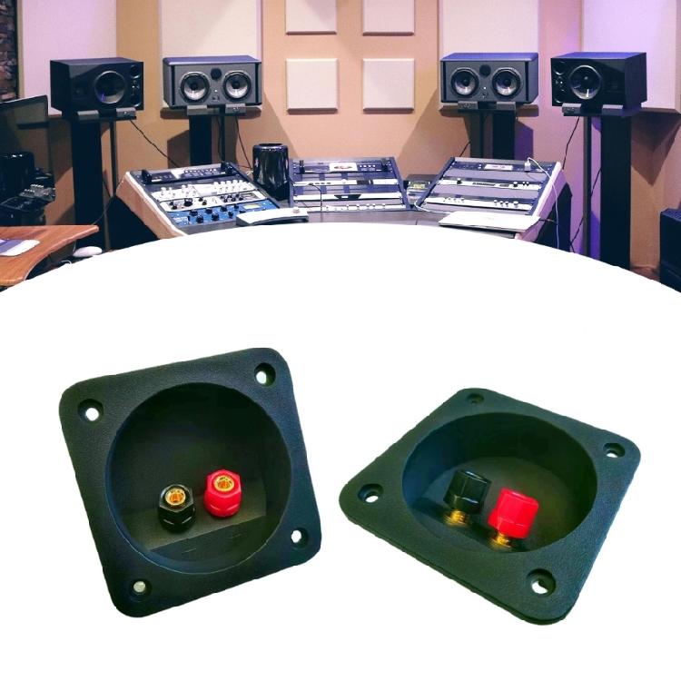 2 Way Terminals Cup Connectors for Speaker Box Subwoofer Banana Terminals Square Screw Type Black Color Speaker