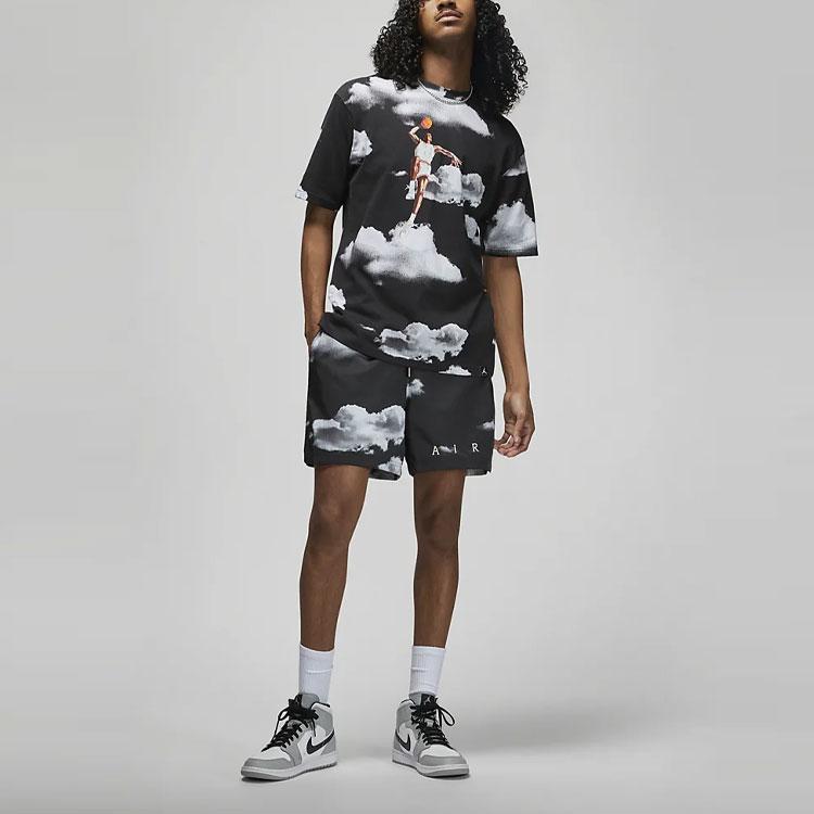 Jordan Casual Print Crew Neck Short Sleeve T-Shirt Men Tops Black DM1437-010