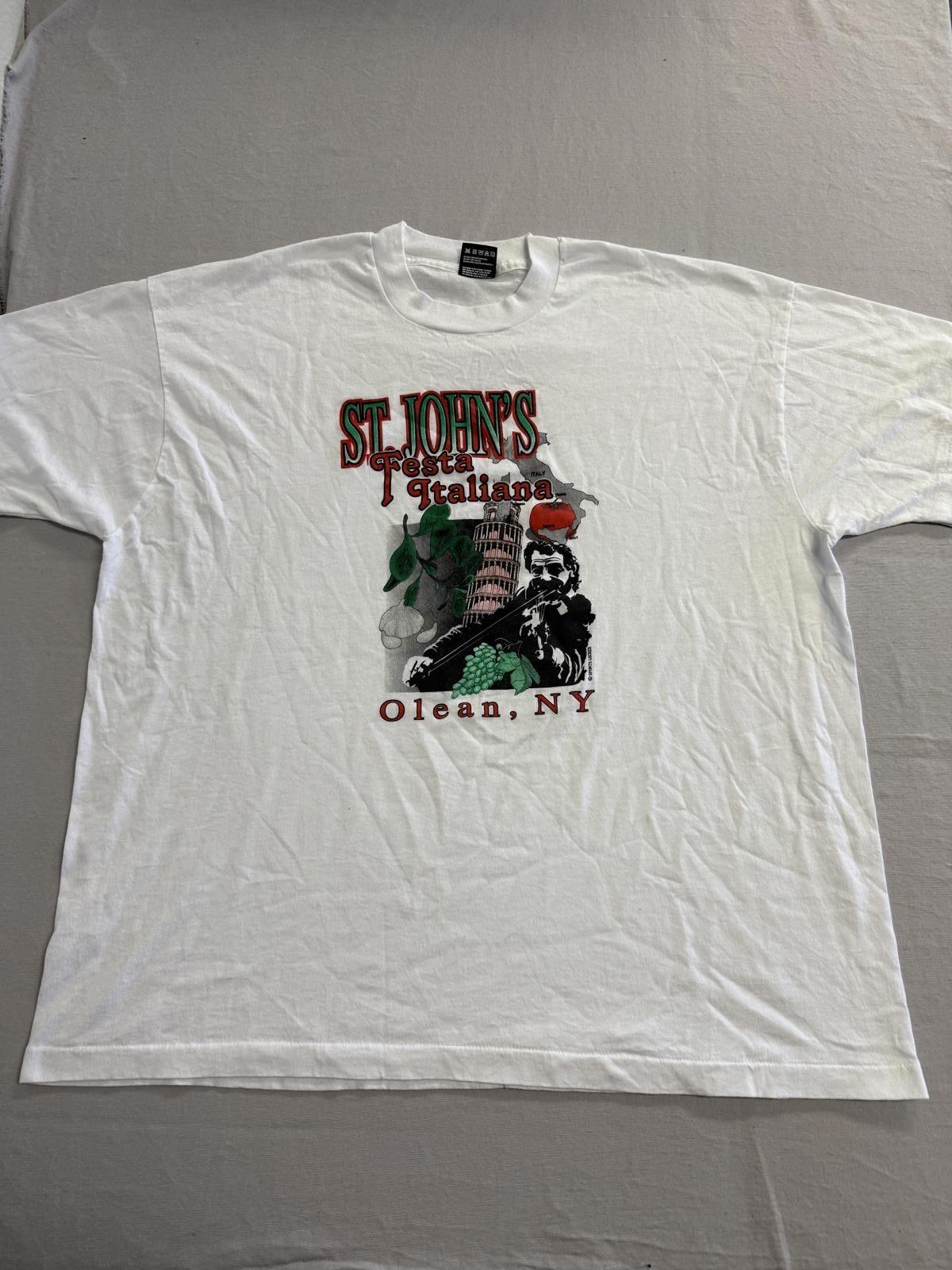 Vintage St Johns Festa Italiana Olean New York T-shirt XXL XXXL