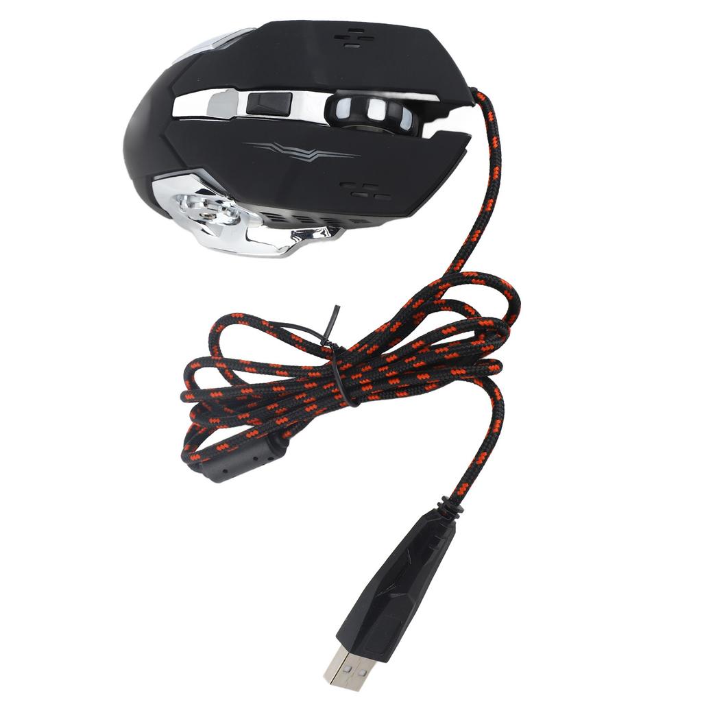 Kablet Gamingmus USB Optisk Datamus med RGB Bakbelysning 4 Justerbare DPI Opptil 3600 Bærbar PC