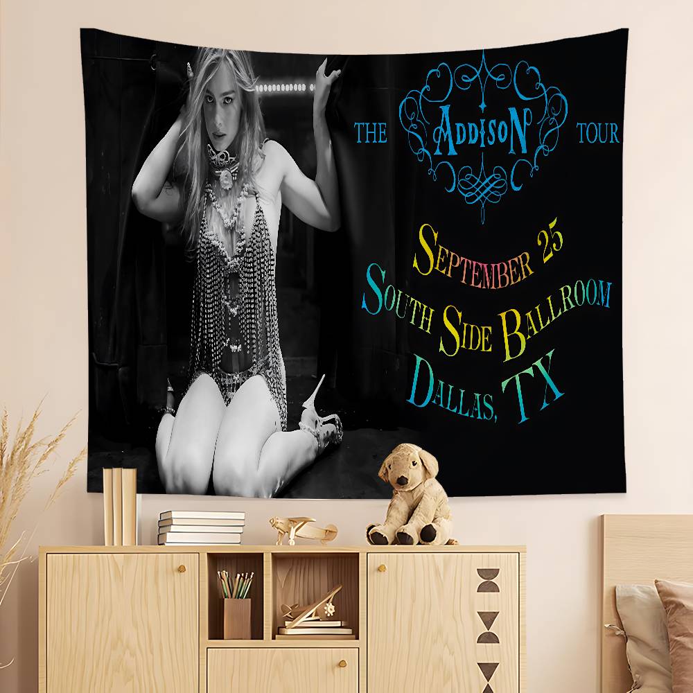Singer AAddison Rae Printed Large Wall Tapestry Hanging Tarot Hippie Wall Rugs Dorm Art Home Decor