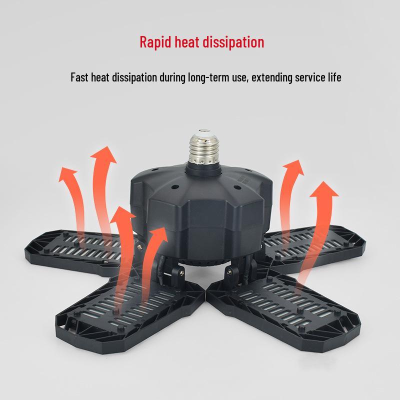 Adjustable LED Garage Light with Five-Fold Design for Indoor and Parking Lot Lighting