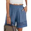 Sommernye kvinners fritidsshorts med blonder