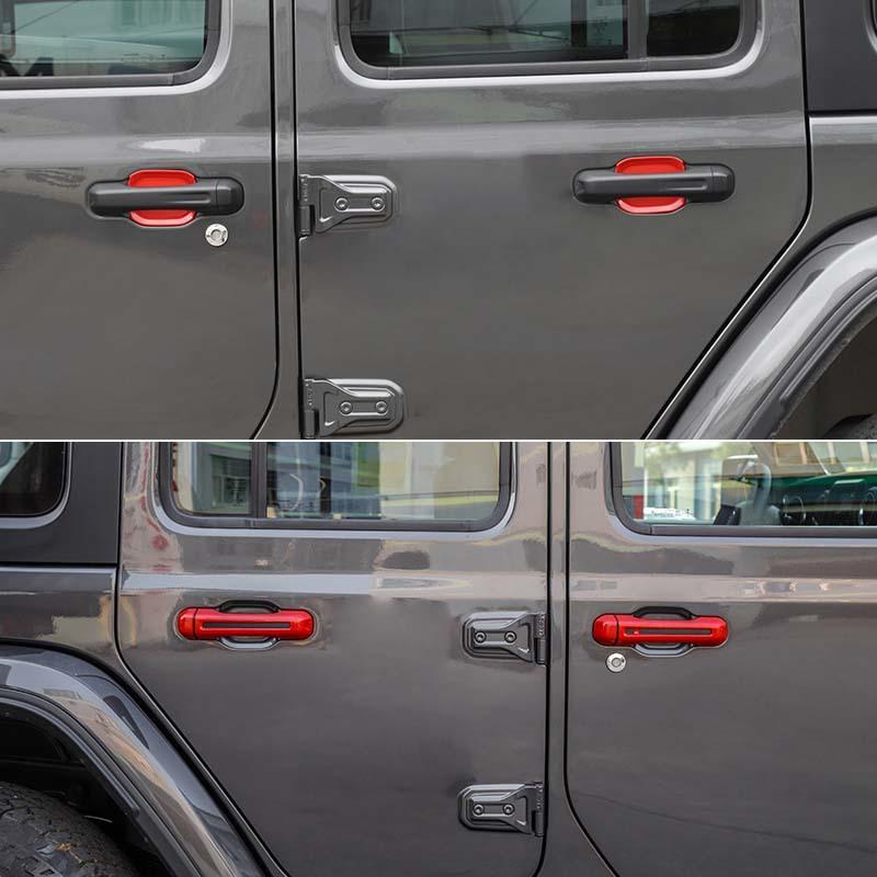 ABS obudowa klamki samochodowej naklejka zewnętrzna dekoracja miski pokrywa dla Jeep Wrangler JL 2018 Up wersja 4-drzwiowa akcesoria zewnętrzne