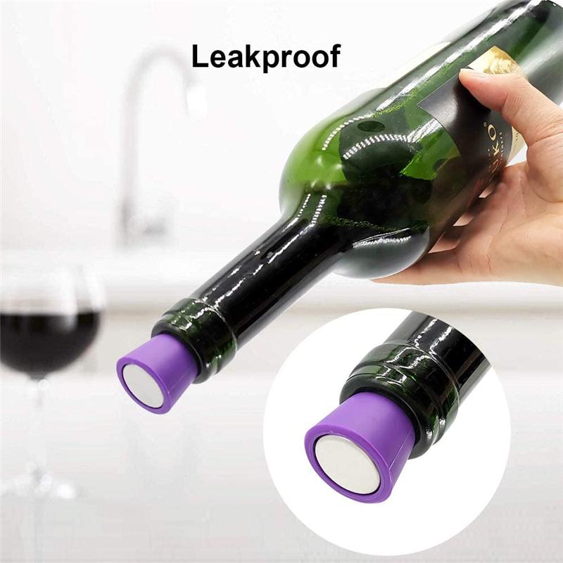 New 6/2/1PC Silicone Wine Bottle Stopper Set Whiskey Leak Proof Beer Champagne Bottle Cap Closer Wine Cork Lid Bar Accessories