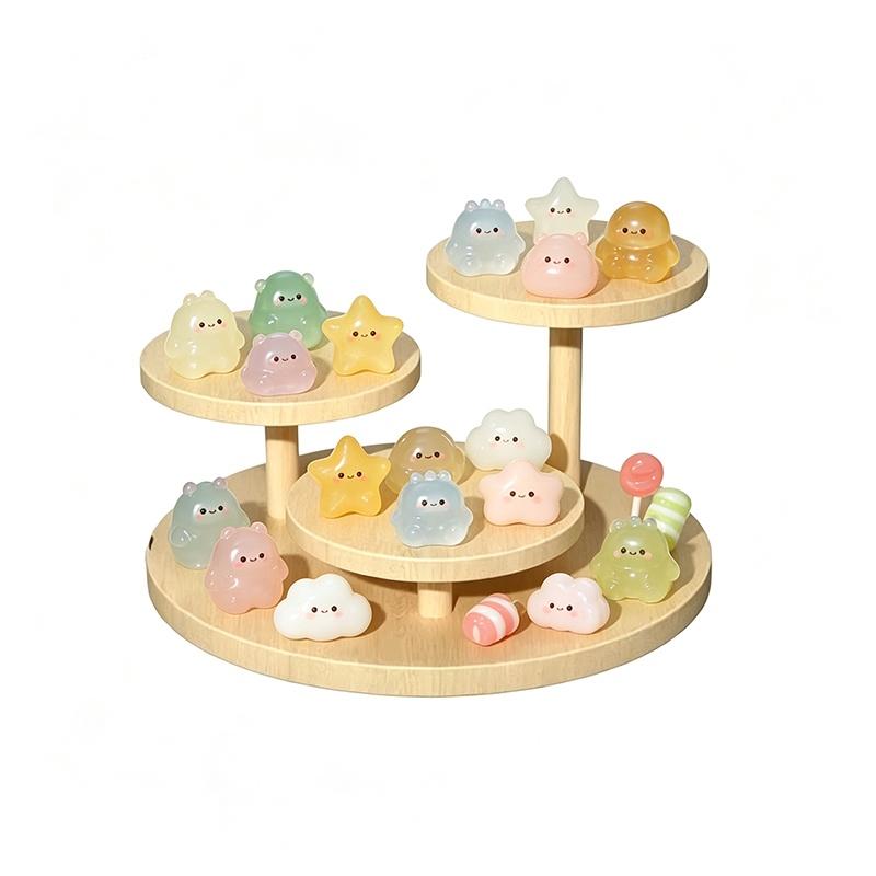 Wooden Display Rack Stand - Multilayer Collector Figurine Holder Jewelry Cosmetic Cupcake Storage Rack