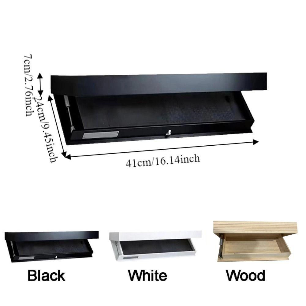 Solid Color Wooden Magic Flap Shelf Wall Mounted Space Saving Concealed Floating Shelf Decorative with Secret Compartment