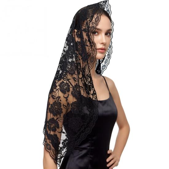 Women Veil 1-Tier Wedding Veil with Exquisite Lace Binding Romantic Bridal Headpiece for Church Ceremonies Engagement Banquets