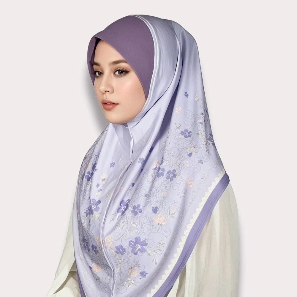 Breathable Eid Al-Fitr Long Floral Turban Adjustable Multiple Colors Printed Arab Lady Headscarf Versatile Cotton