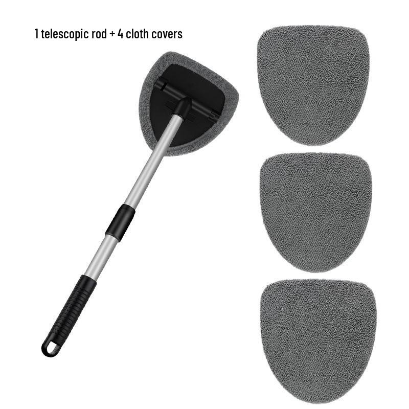Telescopic Microfiber Car Window Cleaning Brush & Scraper