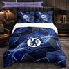 Chelsea FC Pattern 3 Pieces Bedding Set Soft Microfiber Duvet Cover with Pillow Cases for Bedroom