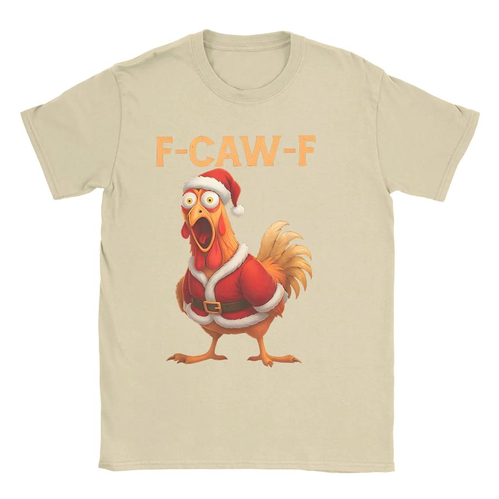 Funny Rooster F CAW F Santa Chicken Christmas Creative Print TShirt Women Summer Short Sleeve Round Neck Casual Tshirt Clothing