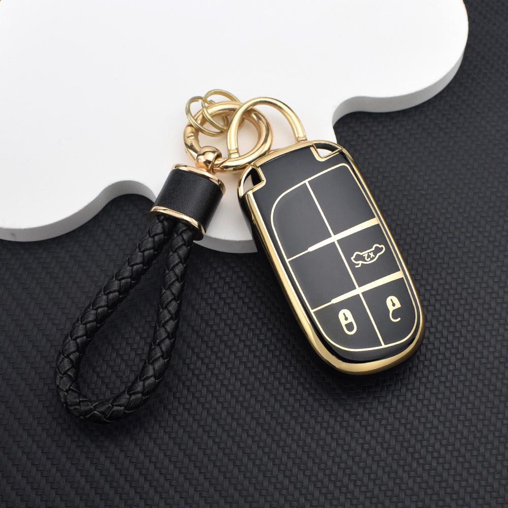 Anti Scratch Key Fob Shell for Jeep Renegade Compass Grand Cherokee Wrangler Dodge Ram Charger Challenger TPU Car Key Case
