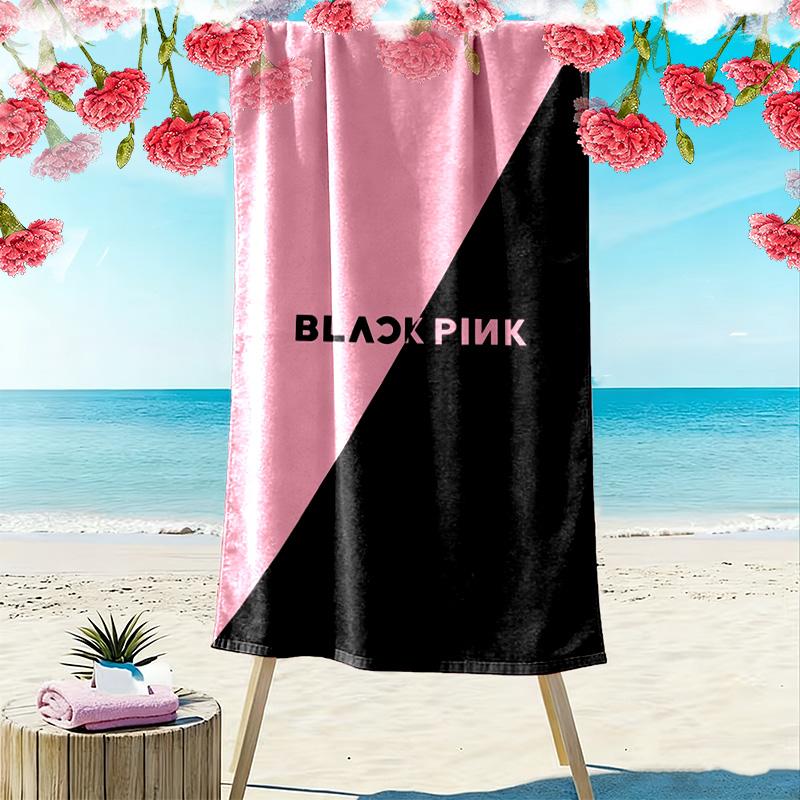 BlackPink Print Beach Towel, Large Soft Quick Dry Towel for Beach Camping Swimming