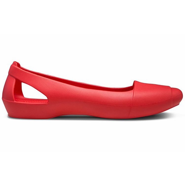 Crocs WMNS Crocs Flat Red Sandals 202811-8C1