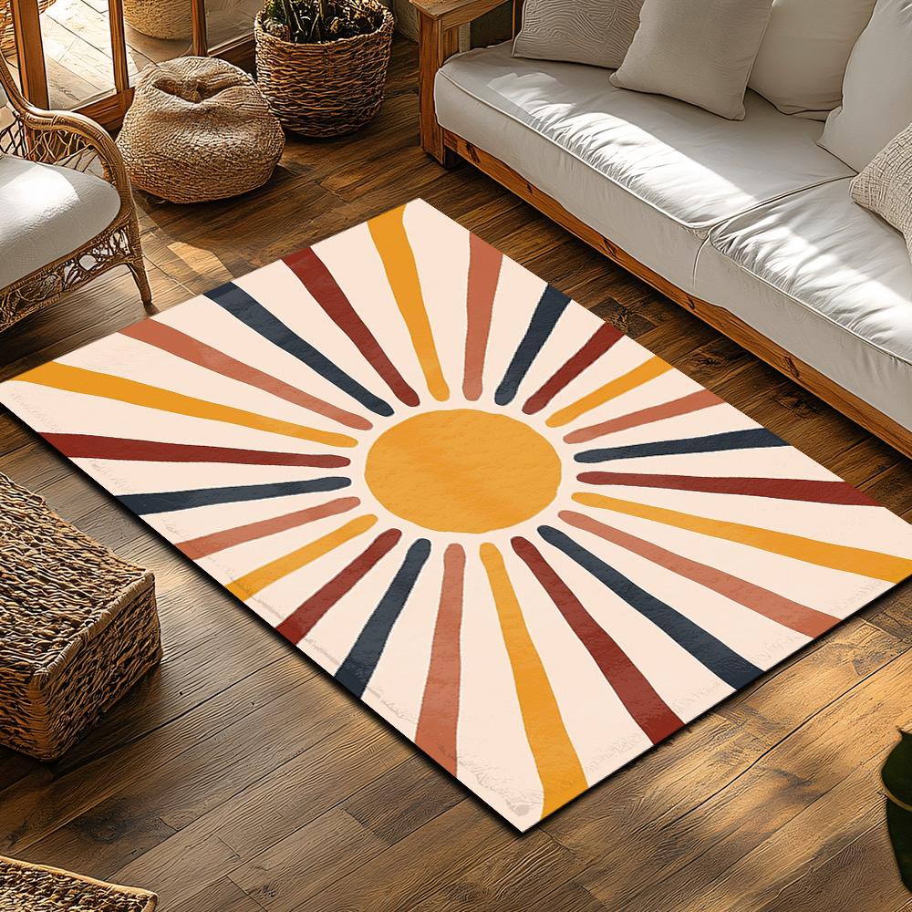 Boho Rugs Modern Abstract Area Rugs Non Slip Indoor Floor Mat Geometric Pattern Living Room Decor Home Accent Carpet