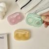 1pc Ins Contact Lens Box Portable Transparent Minimally Integrated Companion Box Girls Travel Contact Lens Case with Tweezers
