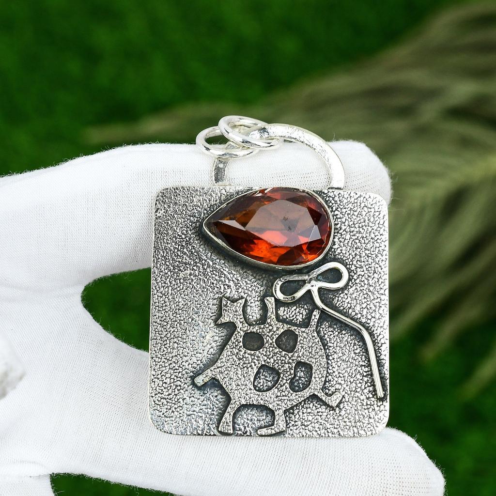Friendship Day Sale 925 Sterling Silver Citrine Stone Daughter Pendant Jewelry