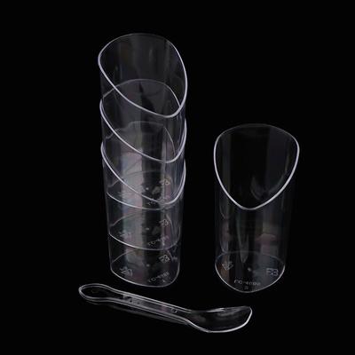 10Pcs 80ml Plastic Pudding Cups With 10 Spoons Ice-Cream Mousse Dessert Picnic Party Packing Dessert Cups Christmas Supplies New