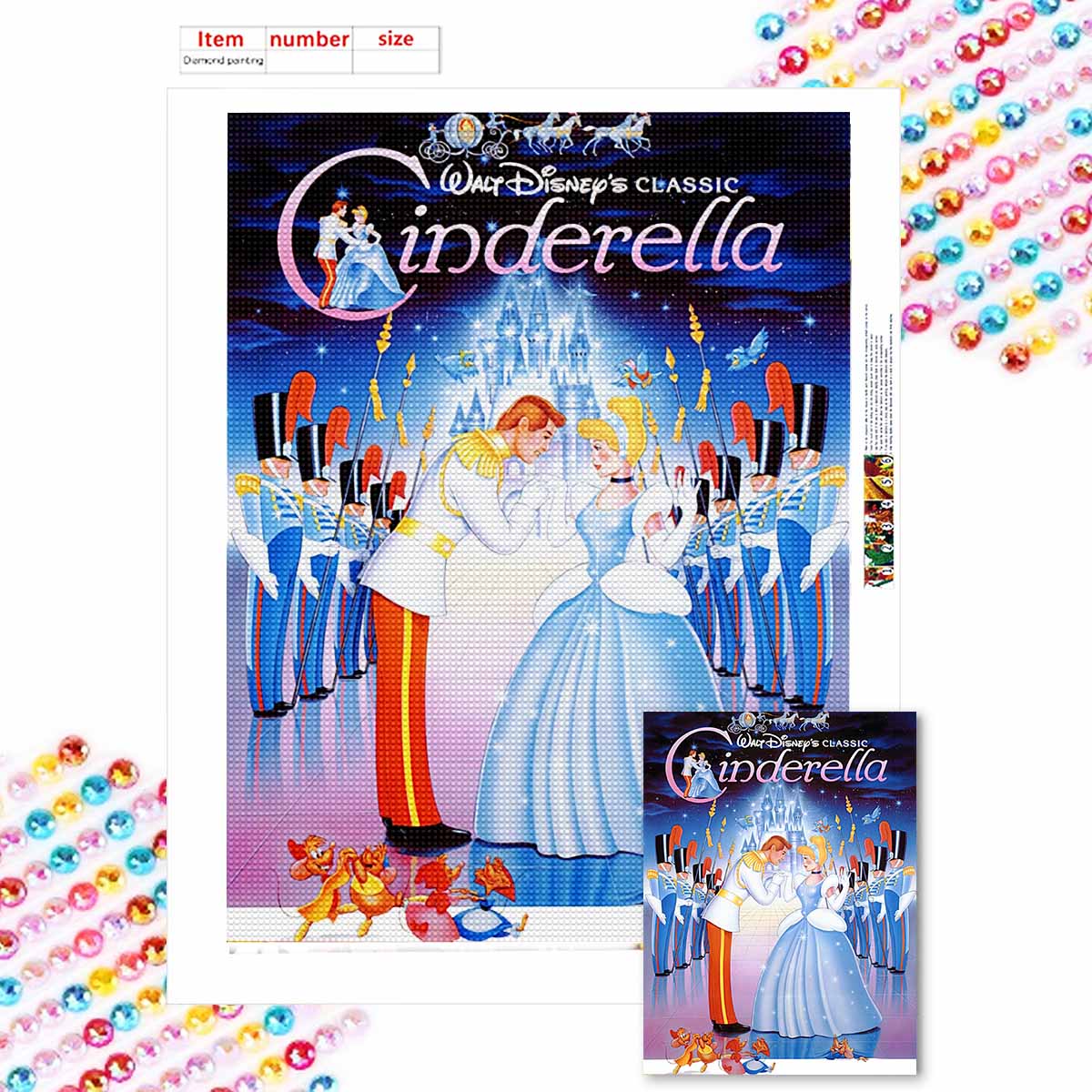 

Полная круглая алмазная живопись Принц и Принцесса Искусство Стразы Картина Мозаика Сделай сам 5D Вышивка крестом Домашнее украшение Round 20x30cm