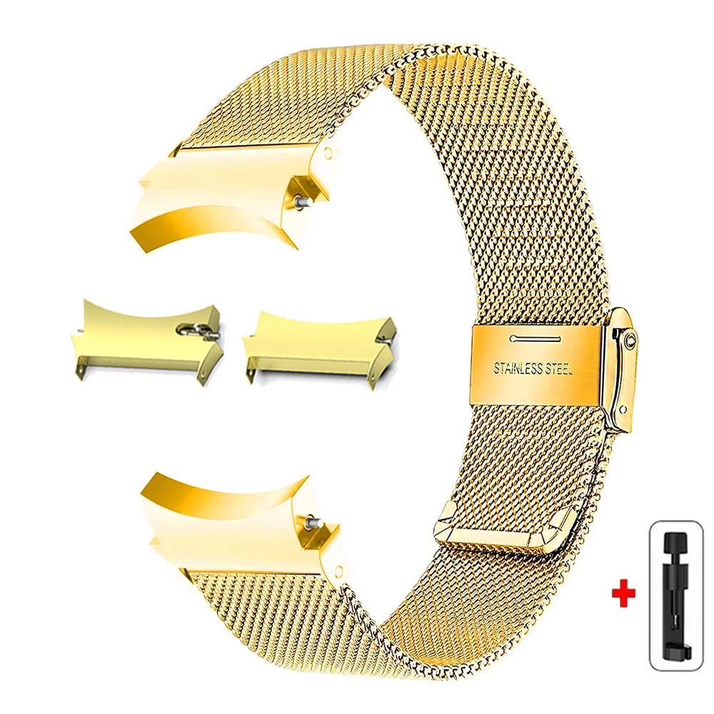 No Gaps Band for Samsung Galaxy Watch7 6 4 Classic 46mm 47mm/Watch4 5 pro 44mm 40mm Stainless Steel Strap Curved end Bracelet