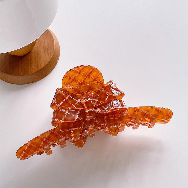 Oversized Bow Hair Clip Fashionable Acetate Hair Claw For Stylish Women With Multiple Color Options