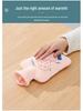 Explosion-Proof Hot Water Bottle with Cute Plush Cover - Ideal for Abdomen and Bed Warmth