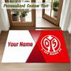 Crystal Velvet Square Rug Custom NameMainz 05 Pattern Non Slip Home Floor Decor Rug