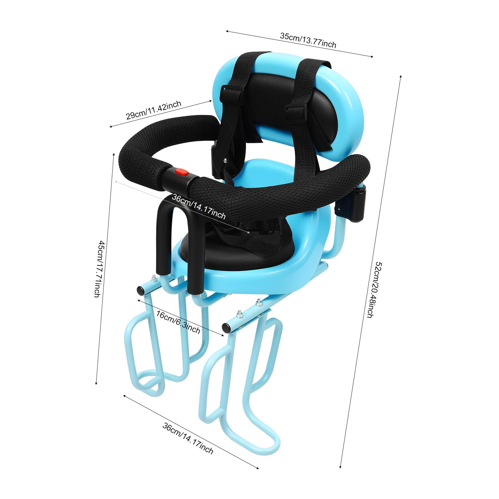 

Заднє дитяче сидіння для дорослого велосипеда, з подушкою та ременем безпеки, підходить для дітей синій