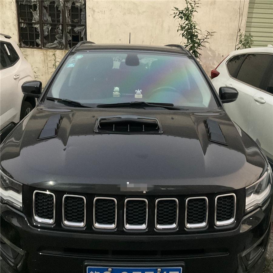 Car Decorative Air Flow Intake Hood Scoop Vent Bonnet Cover Carbon Fiber Look