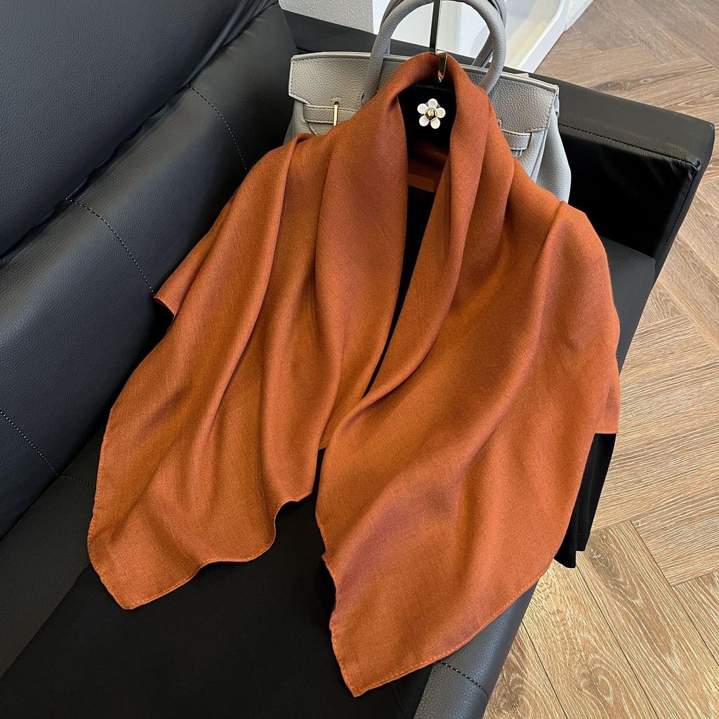 Fashion Twist Silk Scarf Color Block Printed Scarf Twill Silk Large Square Scarf 91x91cm Shawl Sunscreen Travel Headscarf