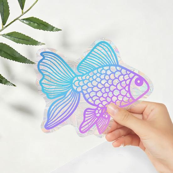 Yousheng Ocean Theme Rainbow Window Decals for Bird Strikes, Sea Animal Anti Collision Stickers, Decorative Static Prism Window Clings for Bathroom,