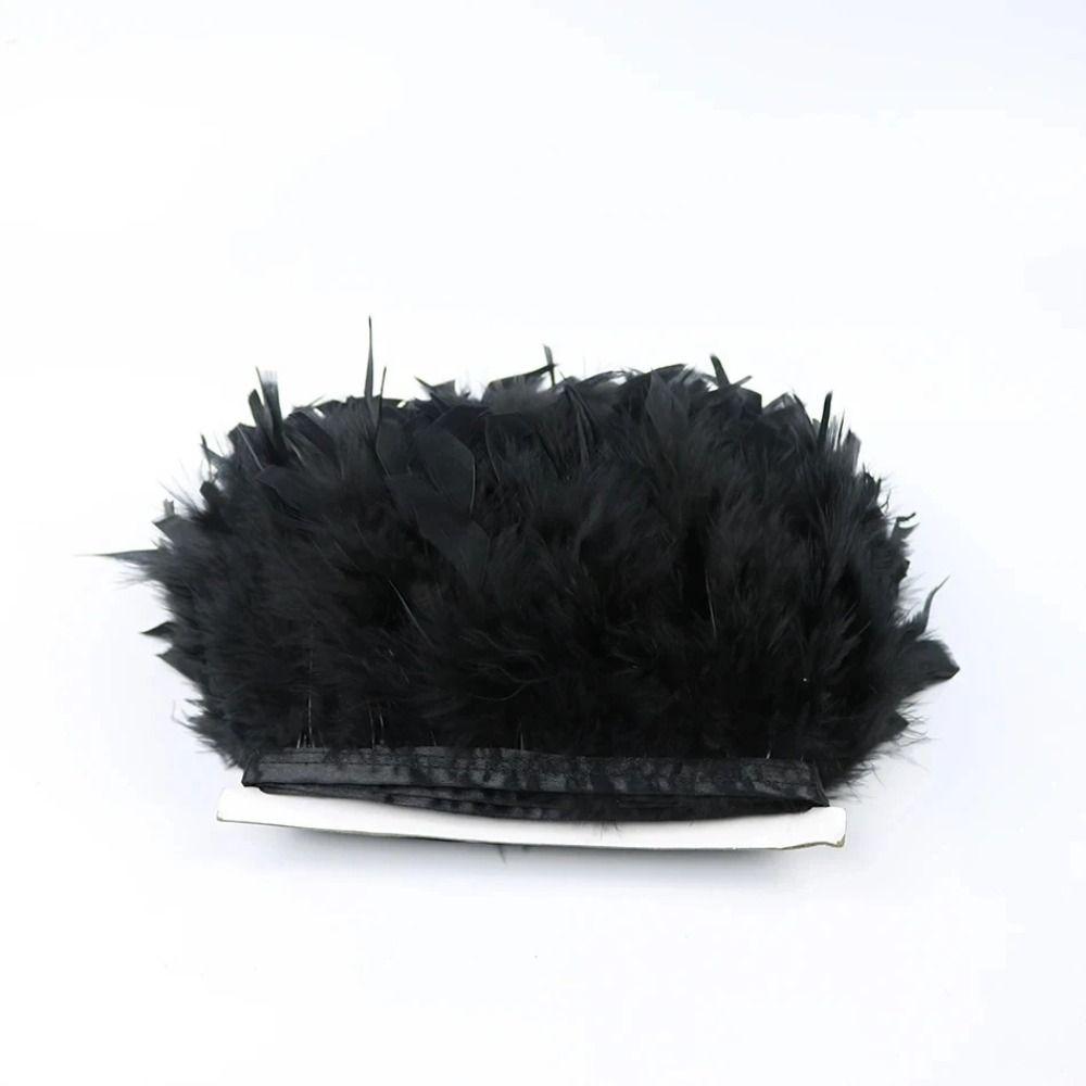 1 Meter Wedding Party Natural Turkey Feathers Ribbon Tassel Apparel Fabric Handmade Feathers Trim