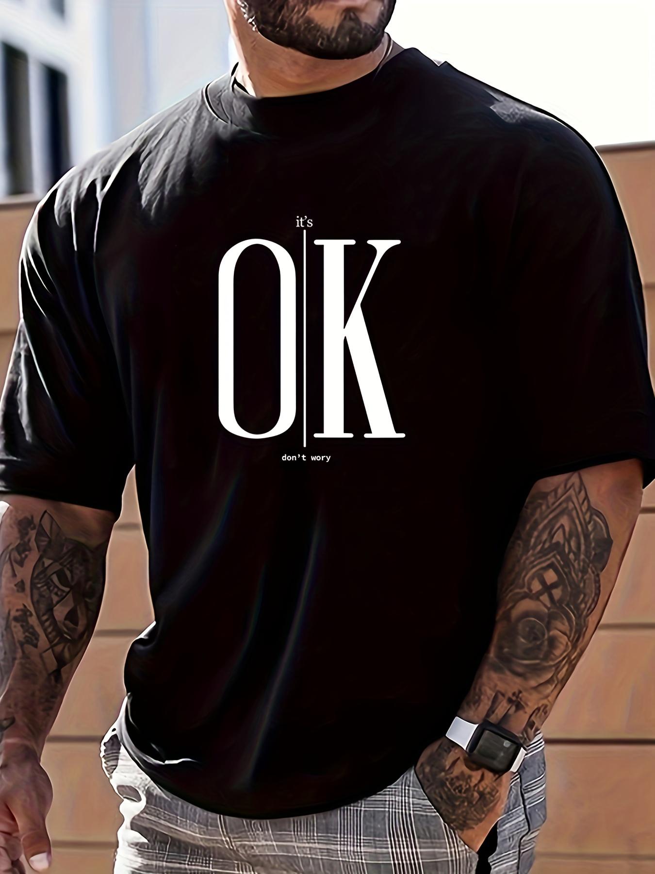 

Європейські розміри OK Чоловічий креативний топ з графічним принтом, Повсякденна футболка з коротким рукавом та круглим вирізом, Чоловічий одяг для літнього відпочинку на природі 4XL чорний